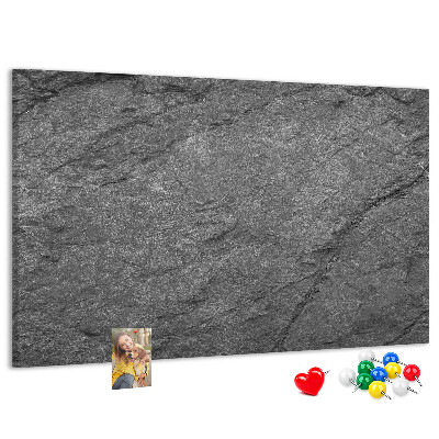 Kork-Pinnwand mit Steinstruktur in Grautönen