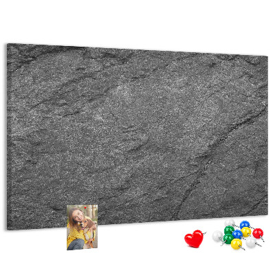 Kork-Pinnwand mit Steinstruktur in Grautönen