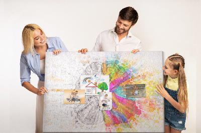 Korkbild Gehirn in Farben mit kreativem Hintergrund