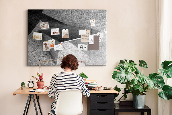 Bilder mit Korkrückwand geometrische Formen im minimalistischen Stil