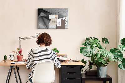 Bilder mit Korkrückwand geometrische Formen im minimalistischen Stil