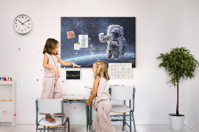 Korktafel mit Motiv Astronaut im Weltraum