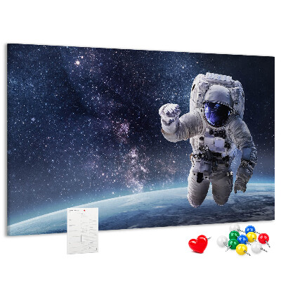 Korktafel mit Motiv Astronaut im Weltraum