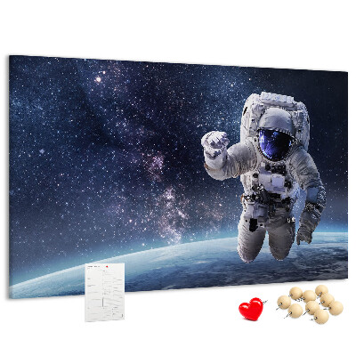 Korktafel mit Motiv Astronaut im Weltraum