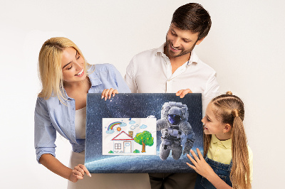 Korktafel mit Motiv Astronaut im Weltraum