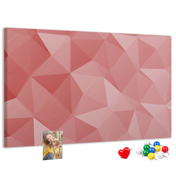 Bilder mit Korkrückwand mit geometrischen Mustern in Rosa- und Beigetönen