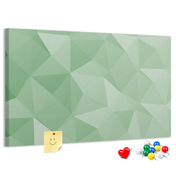 Korktafel mit abstraktem Muster in Grüntönen