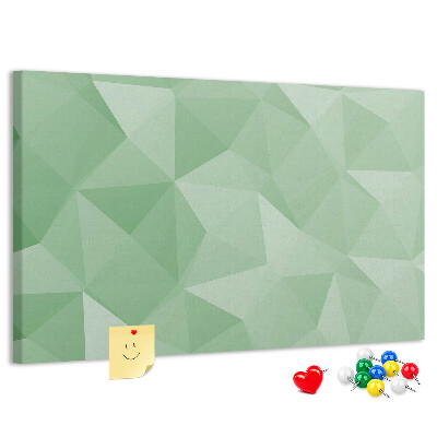 Korktafel mit abstraktem Muster in Grüntönen