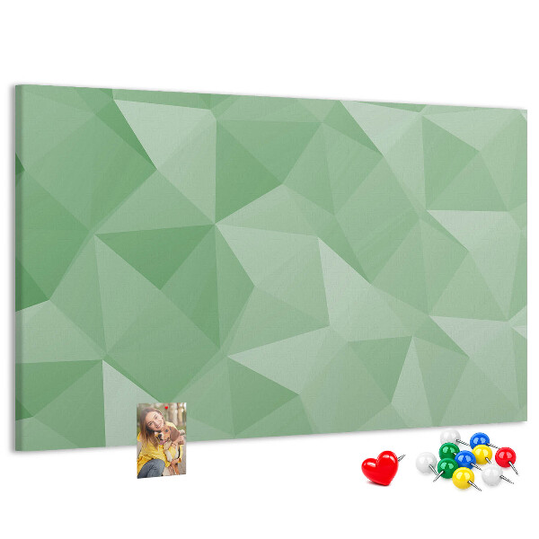 Korktafel mit abstraktem Muster in Grüntönen
