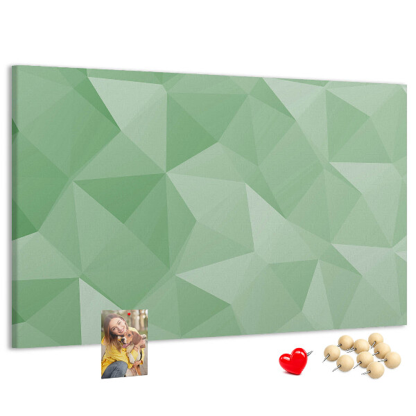 Korktafel mit abstraktem Muster in Grüntönen
