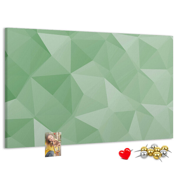 Korktafel mit abstraktem Muster in Grüntönen