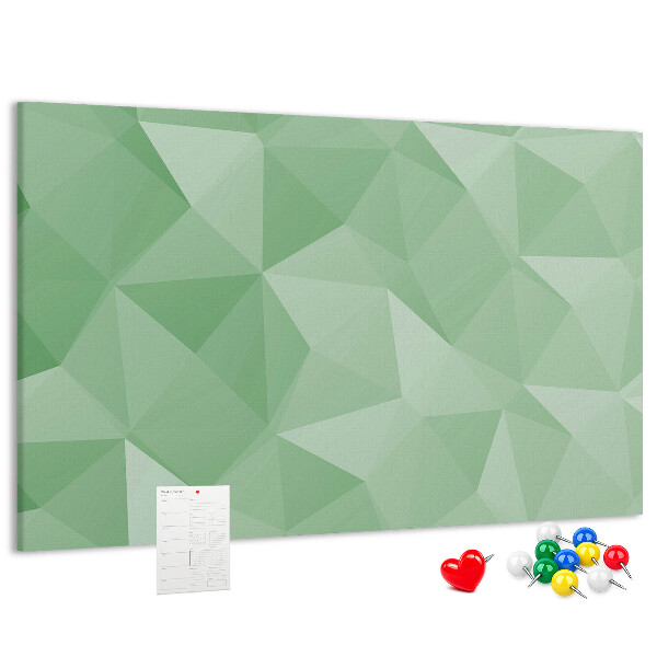 Korktafel mit abstraktem Muster in Grüntönen