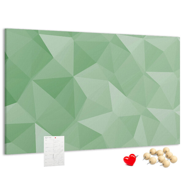 Korktafel mit abstraktem Muster in Grüntönen