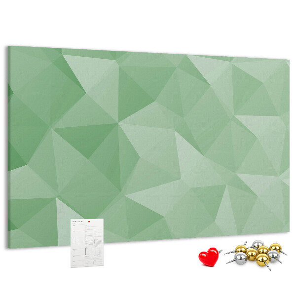Korktafel mit abstraktem Muster in Grüntönen