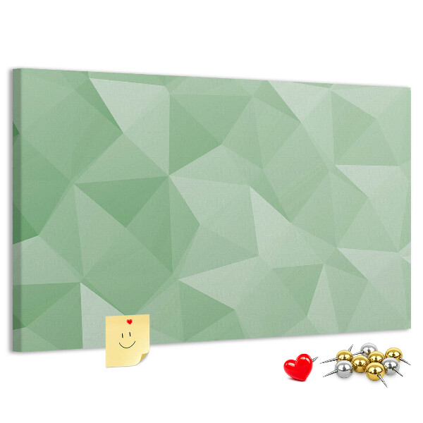 Korktafel mit abstraktem Muster in Grüntönen