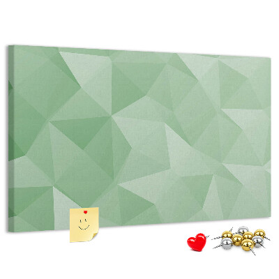 Korktafel mit abstraktem Muster in Grüntönen