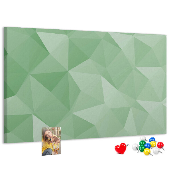 Korktafel mit abstraktem Muster in Grüntönen