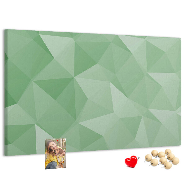 Korktafel mit abstraktem Muster in Grüntönen