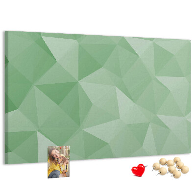Korktafel mit abstraktem Muster in Grüntönen