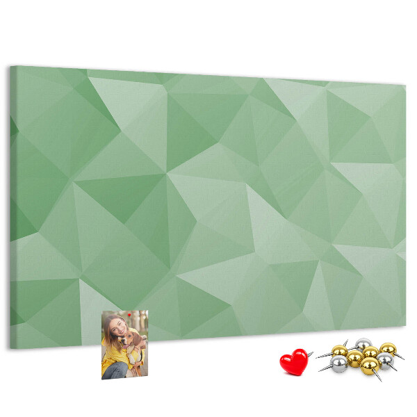 Korktafel mit abstraktem Muster in Grüntönen