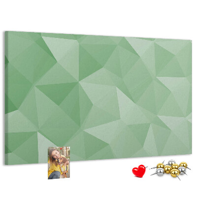 Korktafel mit abstraktem Muster in Grüntönen