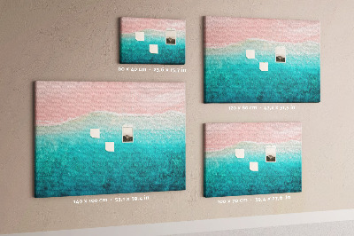 Bild mit Korkrückwand Meereswellen auf rosa Hintergrund