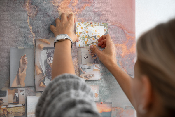 Korkbild abstraktes Muster in Pastelltönen