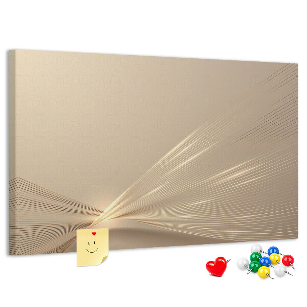 Bild mit Korkrückwand zarte Linien in Beigetönen