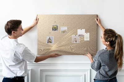 Bild mit Korkrückwand zarte Linien in Beigetönen