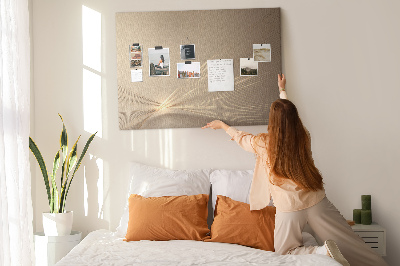 Bild mit Korkrückwand zarte Linien in Beigetönen