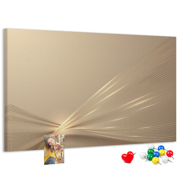 Bild mit Korkrückwand zarte Linien in Beigetönen