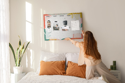 Korkbild Blumenkalender mit farbigen Akzenten