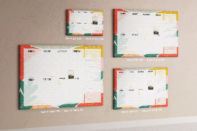 Korkbild Blumenkalender mit farbigen Akzenten