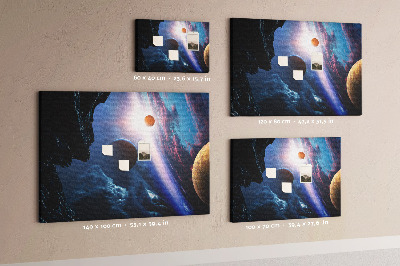 Bilder mit Korkrückwand Weltraumlandschaft mit Planeten und Wolken