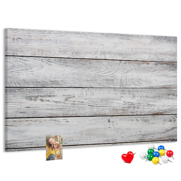 Bilder mit Korkrückwand rustikales Holz mit weißer Lackierung