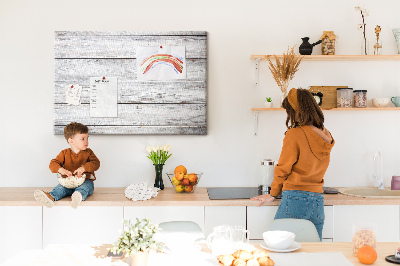 Bilder mit Korkrückwand rustikales Holz mit weißer Lackierung