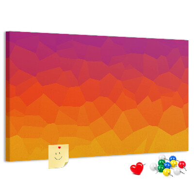 Bild mit Korkrückwand in Farbverlauf mit Orangetönen