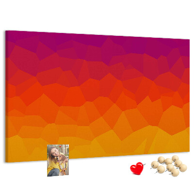 Bild mit Korkrückwand in Farbverlauf mit Orangetönen