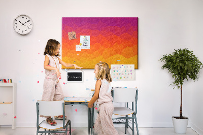 Bild mit Korkrückwand in Farbverlauf mit Orangetönen