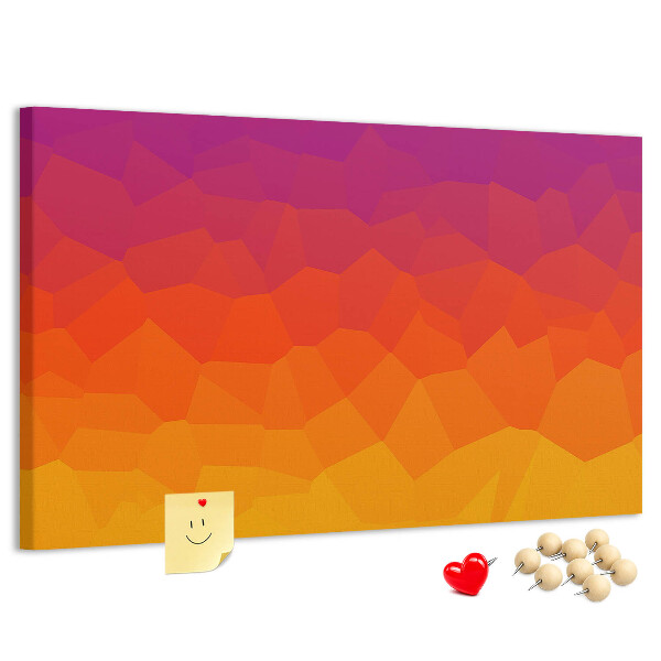 Bild mit Korkrückwand in Farbverlauf mit Orangetönen