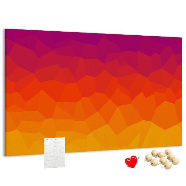 Bild mit Korkrückwand in Farbverlauf mit Orangetönen