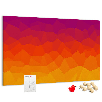 Bild mit Korkrückwand in Farbverlauf mit Orangetönen