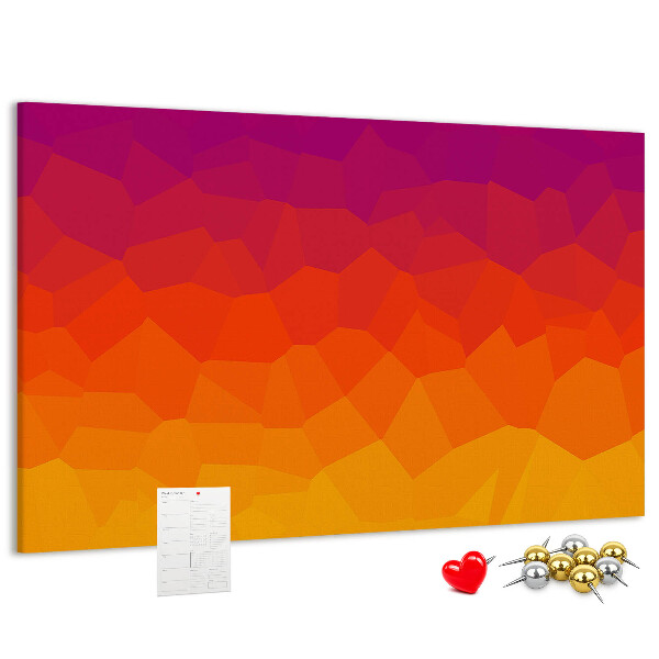 Bild mit Korkrückwand in Farbverlauf mit Orangetönen