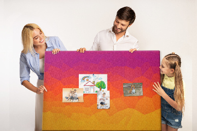 Bild mit Korkrückwand in Farbverlauf mit Orangetönen