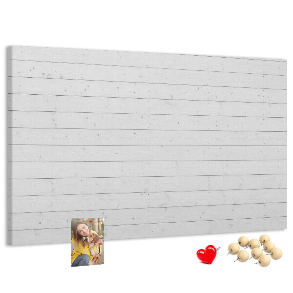 Korktafel in weißer Holzoptik
