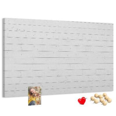 Korktafel in weißer Holzoptik