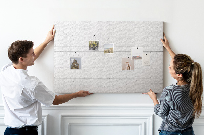 Korktafel in weißer Holzoptik