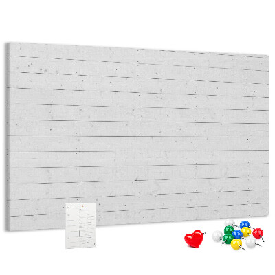 Korktafel in weißer Holzoptik