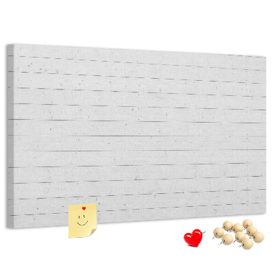Korktafel in weißer Holzoptik