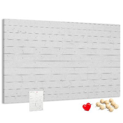 Korktafel in weißer Holzoptik
